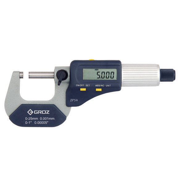 GROZ MMED/1 IP54 ELECTRONIC MICROMETER 0-1''/0-25MM 